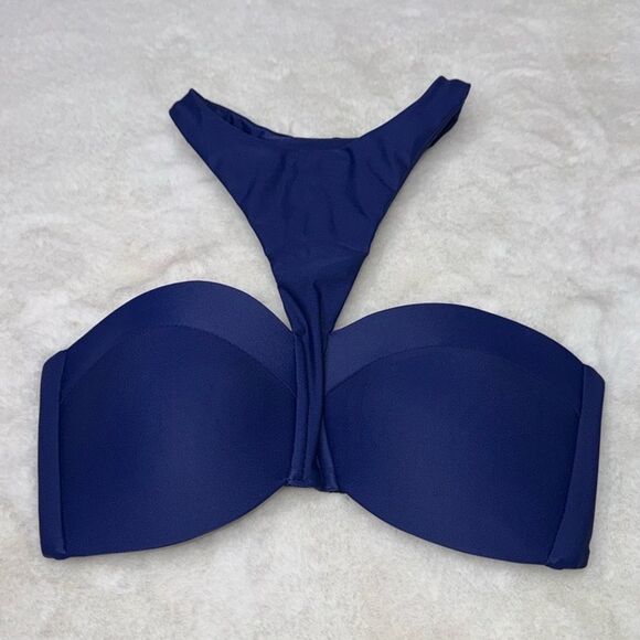 MIKOH Padded Bandeau High Neck Bikini Top Size Small - Picture 1 of 5